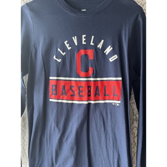 Cleveland Baseball Mens Long Sleeve T-Shirt Blue MLB Size Small - Picture 2 of 5